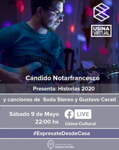 El Ciclo "Usina Virtual" presenta a Cándido Notarfrancesco @ Facebook Live